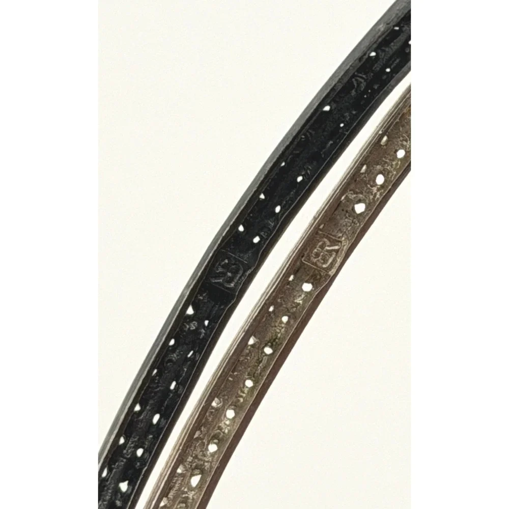 Banana Republic Bangles Set 2 Mixed Metal Gunmetal Silver Tone Stackable 2.5